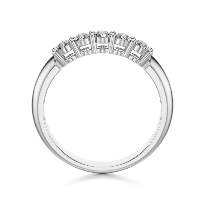 Pierścionek z szyną z diamentów białe złoto